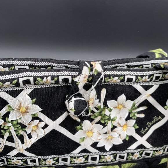 Vera Bradley Tote Jasmine Shoulder Purse Laptop Bag Black Floral Retired NWT - Picture 7 of 9